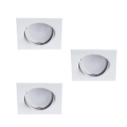 Zestaw 3x oprawa punktowa ze źródłem TRIBIS II L W GU10 IP20 kolor biały + TOMIV2 4,9W 400LM 3000K 23849