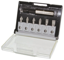 Zestaw końcówek do wkrętaka Phillips, Pozidriv, płaski l. elementów: 6 rozmiar: PH1, PH2, PZ1, PZ2, SL5.5, SL6.5