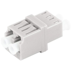 FO connector, LC duplex socket to LC duplex socket, OM1/OM2, multimode, ceramic, beige, BYB-4-98F2109