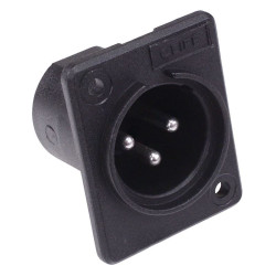 Male XLR 3 Pole Chassis Mount Plug CP30001