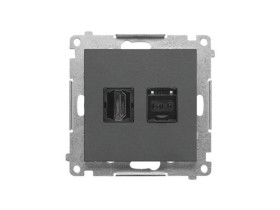 SIMON 55 Gniazdo HDMI + RJ45 kat.6. grafitowy mat TGHRJ45.01/116 KONTAKT SIMON