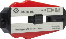 Precision wire stripper for PVC wires, PTFE wires, AWG 18, cable Ø 1 mm, L 97 mm, 24 g, T3756 100