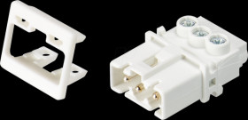 91.932.9153.0 Device connection (snap-in) - plug, white, 3-pin