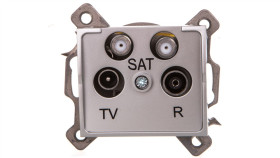 Logi Gniazdo Tv/2Xsat Końcowe Srebrne 021590043 25223