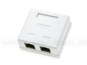 Puszka natynkowa 2xRJ-45, kat5e, UTP, zatrzaskowa, WT-2015