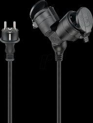 65435 Outdoor extension cable, extension, two-way, 10 m, black