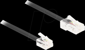 88039 Telephone cable, RJ45 plug > RJ11 plug, black, 10 m