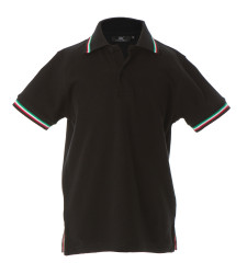AOSTA BOY BLACK POLO M/CORTA