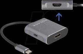 87805 Adapter USB-C &gt; 2x HDMI, 4K@60Hz, PD, 0.15 m