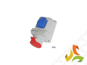 Zestaw gniazdo 32A GSC 32/5 + gniazdo 16A 230V stałe COMBI ELEKTROMET