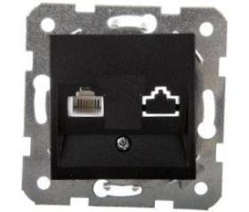 Gniazdo komputerowe 1xRJ11 - czarne - NOVELLA