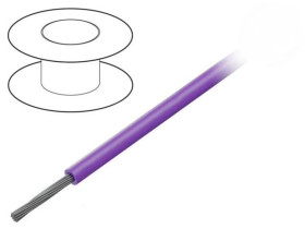 3051-VI005 Przewód na rolce 30,5m linka Cu 22AWG PVC fioletowy 300V