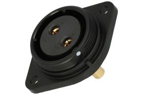 Gniazdo; SP2913/S2-1N; 2 tory; proste; lutowany; 10mm2; SP29; na panel z kołnierzem; 30mm; skręcane; nylon66; czarny; IP68; 50A;