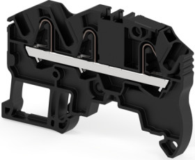 PI spring terminal block, push-in spring connection, 2.5 mm², 3 pole, 24 A, 8 kV, black, 1SNK705073R0000