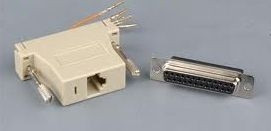 Adapter - przejściówka komputerowa DB9 gniazdo / RJ45 gniazdo