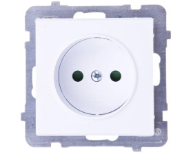 SONATA Gniazdo pojedyncze b/u z przesłonami białe GP-1RP/m/00