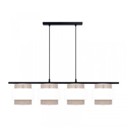 Lampa wisząca CEZAR, E27 do jadalni, klosze biało beżowe K-5273 Kaja Lighting