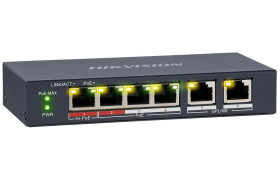 DS-3E1106HP-EI - switch PoE 4-port + 2 RJ45