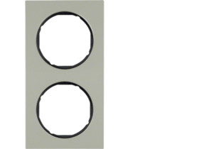 BERKER R.3 Ramka 2 podwójna stal szlachetna/czarny 10122204 HAGER