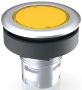Pushbutton, unlit, waistband round, yellow, front ring silver, mounting Ø 22.3 mm, 1.30.090.262/0400