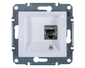 Sedna Gniazdo komputerowe pojedyncze RJ45 kat.5e FTP białe SDN4500121