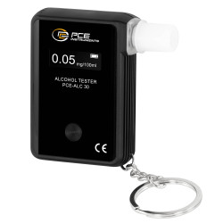 PCE Instruments Alkomat 0 do 2 mg/ml alarm, Zawiera wyświetlacz, Wskazania w różnych jednostkach