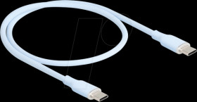 81233 USB 2.0 cable, C plug &gt; C plug, silicone, blue, 0.5 m