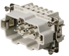 Pin contact insert, 4, 5 pole, equipped, screw connection, with PE contact, 1651310000