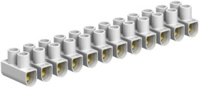 Lustre terminal, 12 pole, 4.0 mm², clamping points: 12, white, screw connection, 32 A, 2056070