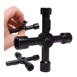 Klucz do szafek technicznych - czarny - elektrycznych - sterowniczych - krzyżak