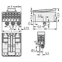 WAGO 2091-1528/020-000 picoMAX&#xAE; 3.5 Male 8P Snap-in