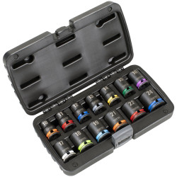 Sealey AK56160M Lock-On&#x2122; Impact Socket Set 1/2&quot;Sq Drive 13pc 6pt Metric