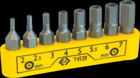 T4528 Bit Set Hexagon Tamperproof, 8 pcs