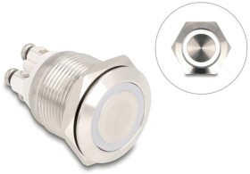 Delock 20977 20977 Przycisk 3 A 1 x wył/wł chwilowy biały (S x G) 30 mm x 25 mm IP65 1 szt. pudełko