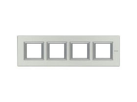AXOLUTE Ramka 4 poczwórna prostokątna pozioma 4X2 moduły szczotkowane aluminium HA4802M4HXC LEGRAND