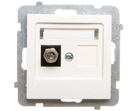 AS Gniazdo antenowe pojedyncze typu F ecru GPA-1GF/m/27