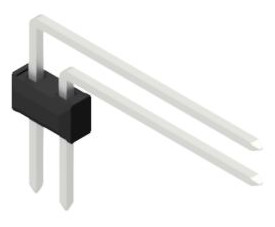 Pin header, 2 pole, pitch 2.54 mm, angled, black, SL41522Z