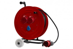 Przedłużacz siłowy na bębnie metalowym MAKARA-460 NK OW 5x2,5 2x16A 5p, 230V, wtyczka 16A 5p - 50m