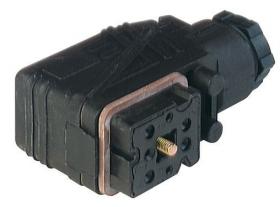 GO 610 WF, gniazdo 6+PE na kabel przyłacze przykręcane, dławik PG11, czarny, Hirschmann, 932484100, GO610WF