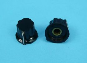 GAŁKA CZARNA 16mm FI=6mm BLOK.ŚRUBA DUŻ