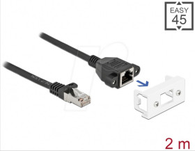 87112 Network extension cable, Easy 45, S/FTP, Cat.6a, 2 m, black