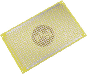 Circuit board, 100 x 160 mm, pitch 2.54 mm, single sided, FR4 epoxy, Cu 35 µm, BYB-3-11H6025