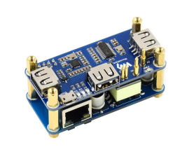 Waveshare PoE Ethernet / USB HUB HAT for Raspberry Pi Zero, 1x RJ45, 3x USB