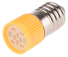 Lampka kontrolna Żółty 28V ac/dc E10 LED średnica 10mm długość 28mm