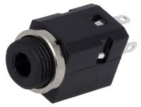 GJM3.5-PDP Gniazdo jack 3.5 stereo, przykręcane na panel, proste, z wyłącznikiem