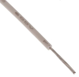 Przewód jednożyłowy linkowy, Przewód instalacyjny, 0,08 mm², 7/0,12 mm, 28 AWG, MPPE, 600 V, Biały, dł. 100m, RS PRO