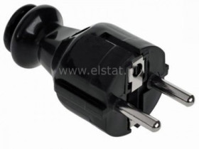 Wtyczka okrągła czarna + uziemienie WT-40