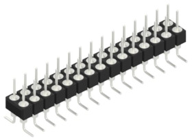 Pin header, 30 pole, pitch 2.54 mm, angled, black, MK226SMD30Z