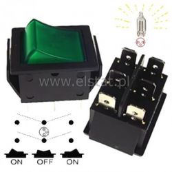 Przeł. kołys. ON-OFF-ON stabilny 6p podśw.