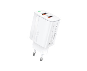 Ładowarka sieciowa 2.4A 12W 2xUSB Biała